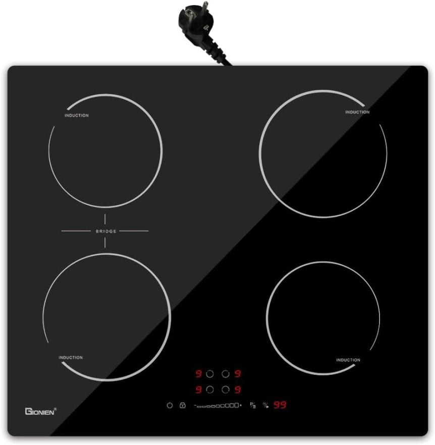 GIONIEN Placa de inducción 60 cm – Potente integrable con zona flexible Bridge