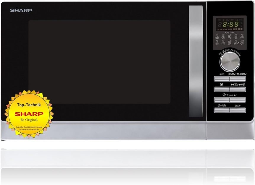 Sharp R843INW Microondas 4 en 1 – Aire caliente, grill y convección para una cocina versátil