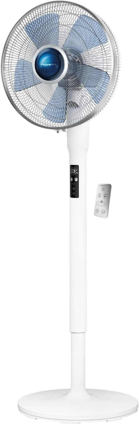 Rowenta VU5870 Ventilador de pie Turbo Silence Extreme+ – Mando a distancia, 5 velocidades, apagado automático, temporizador, oscilación…