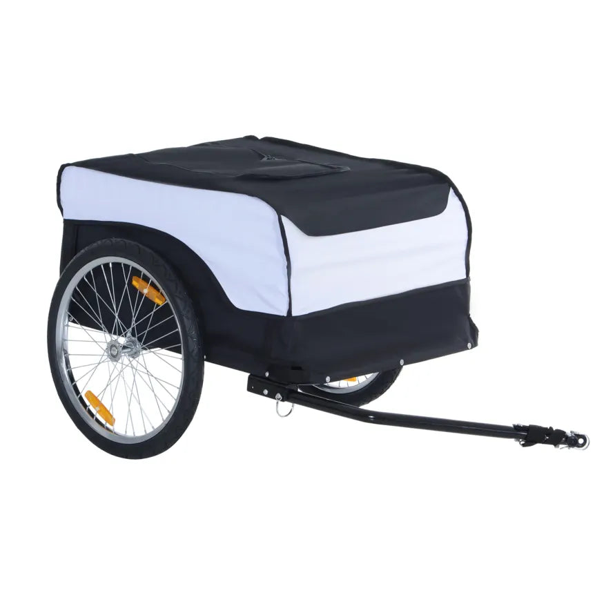 HOMCOM Remolque para bicicleta plegable con gran caja de transporte