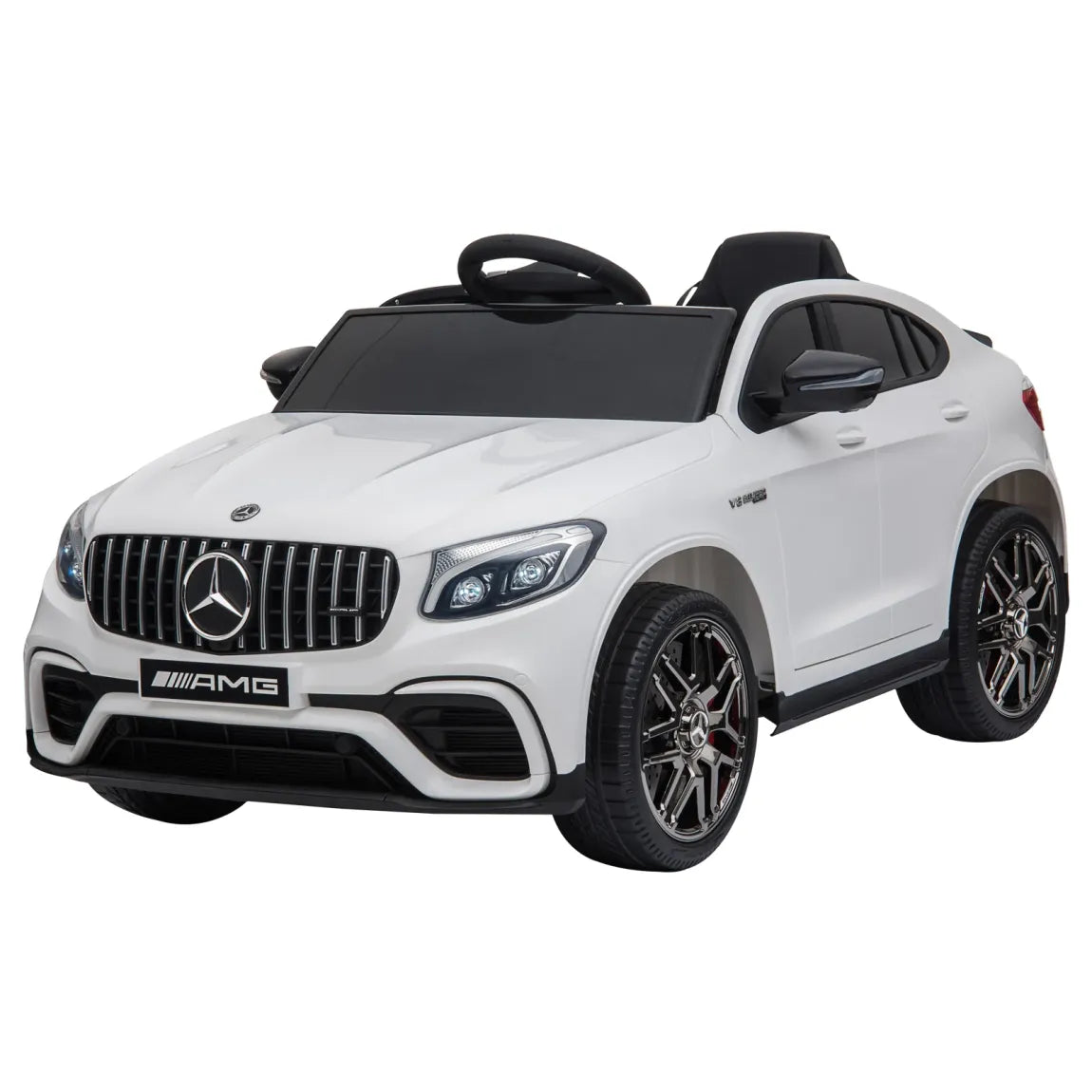 HOMCOM Mercedes-Benz Coche eléctrico infantil con mando a distancia y cinturón – Blanco