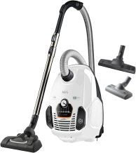 AEG VX7-2-IW-S Aspirador – Ruedas suaves 360°, solo 69 dB(A), accesorios, asa Ergo, filtro lavable, 650 W, radio 12 m