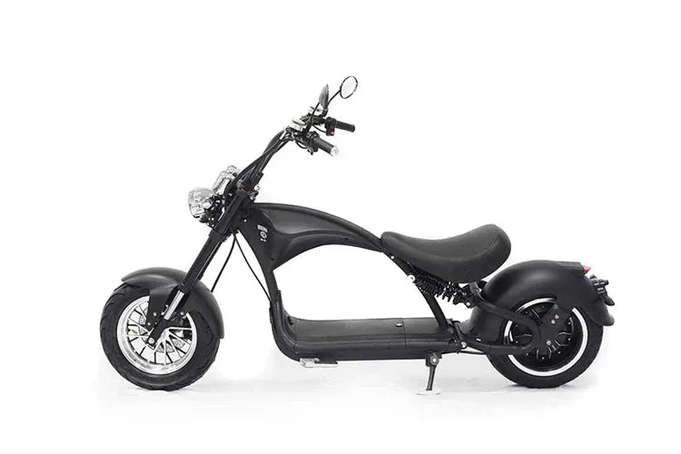 Mangosteen M1P Chopper eléctrico negro mate – Motor sin escobillas 2000 W, velocidad máxima 60 km/h