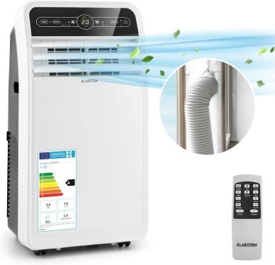 Klarstein Aire acondicionado portátil con tubo de evacuación 4 en 1 – Ventilador, deshumidificador, modo noche, control mediante aplicación,…