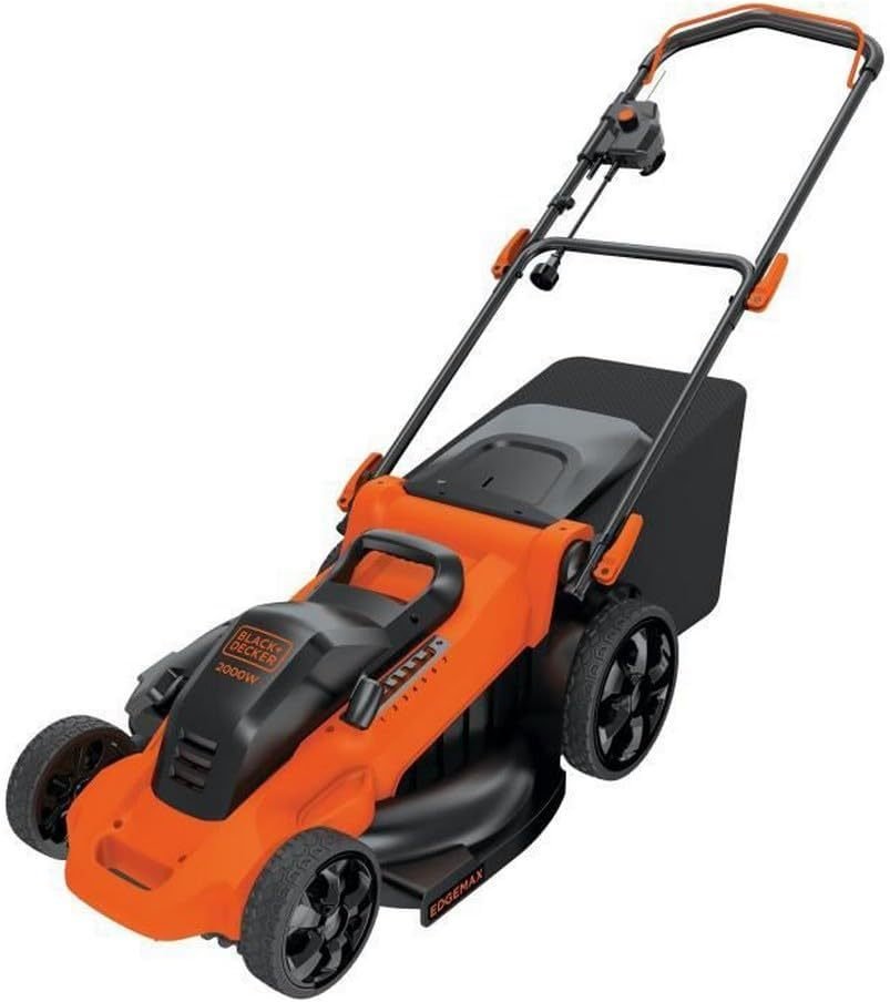 BLACK+DECKER LM2000 Cortacésped eléctrico 3 en 1 2000 W – Corte 48 cm, bolsa 50 L