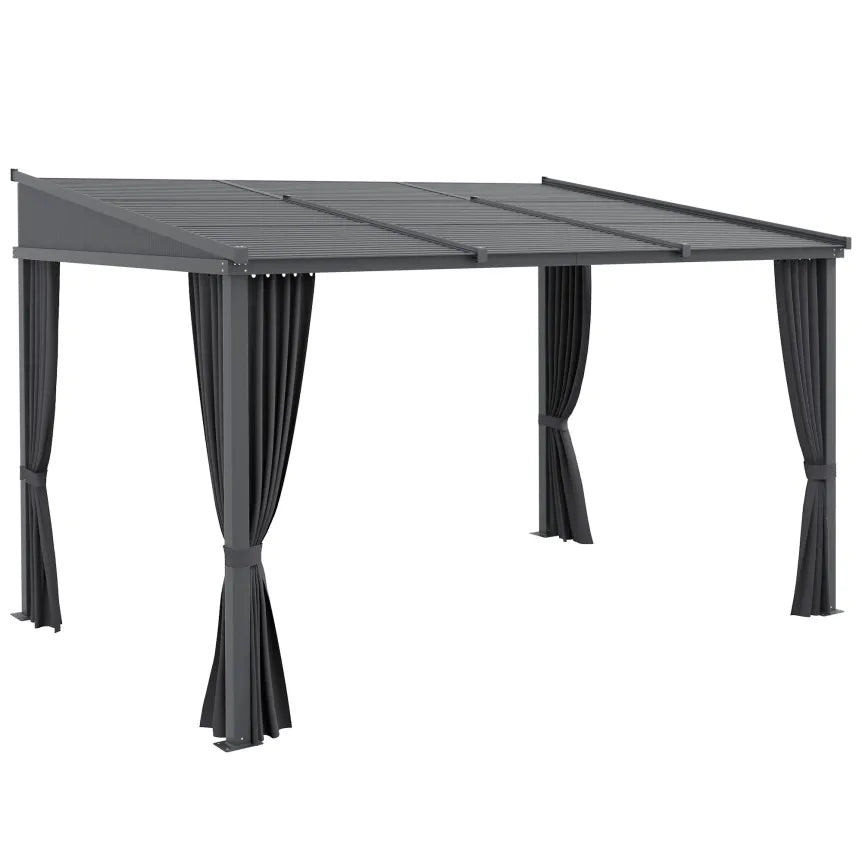 Outsunny Pérgola con techo deslizante – Estructura metálica