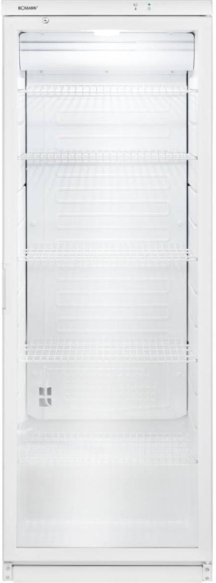 Bomann Frigorífico expositor 347 L – Frigorífico para bebidas con cerradura, 6 estantes regulables de 30 kg, iluminación LED, KSG 7351 negro