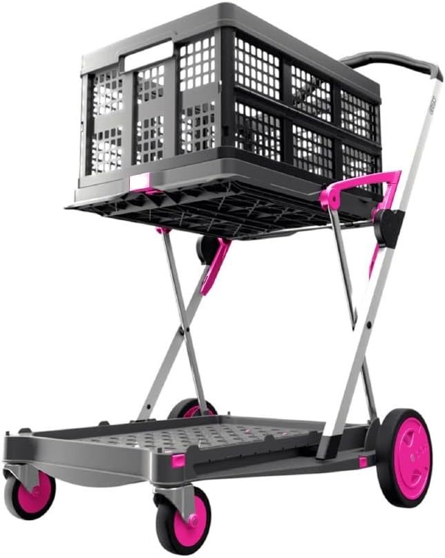 Carro plegable multifunción – Carrito de compra móvil con caja de almacenamiento