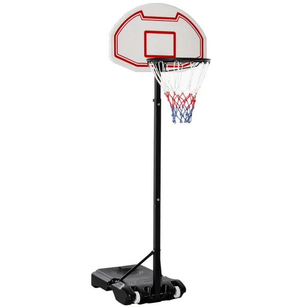 HOMCOM Canasta de baloncesto infantil para exterior – Regulable en altura y con ruedas
