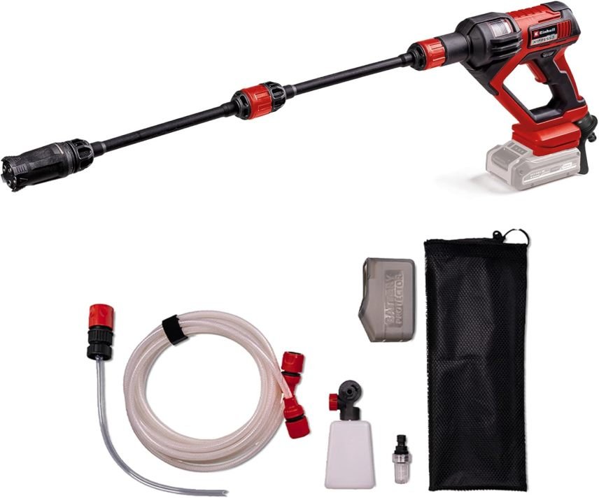 Einhell HYPRESSO 18/24-1 Power X-Change Pistola limpiadora de alta presión inalámbrica – 18 V, 24 bar, limpieza y riego móviles, 240 L/h,…