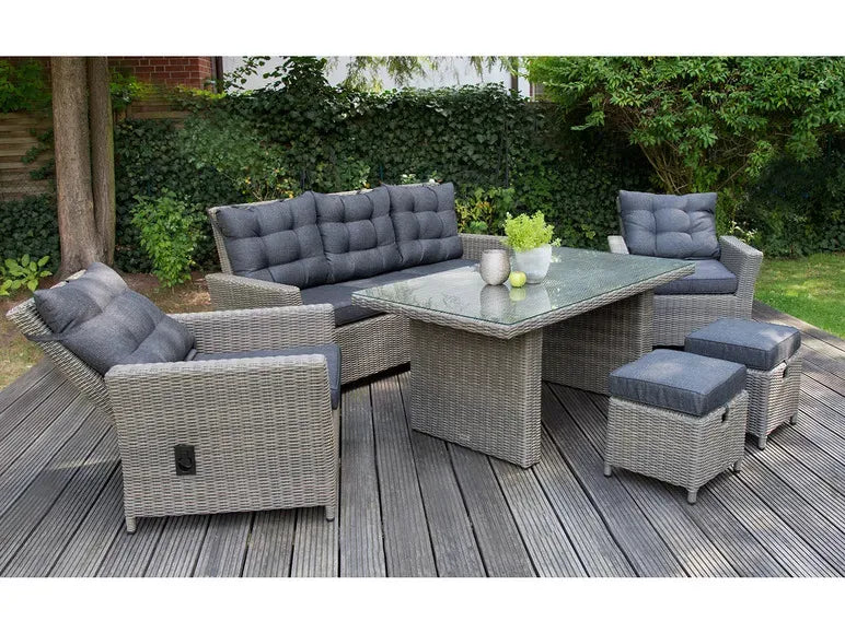 Conjunto de comedor de jardín premium de aluminio « Asti », 6 piezas