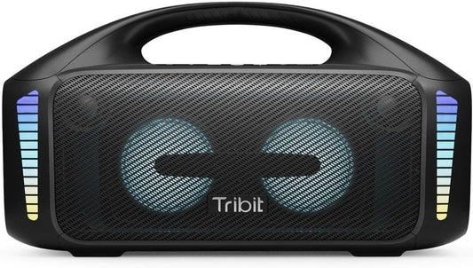 Tribit StormBox Blast Altavoz Bluetooth portátil 90 W – Sonido estéreo potente con XBass, efectos de luz LED, Bluetooth 5.3, IPX7, TWS, 30 h de…