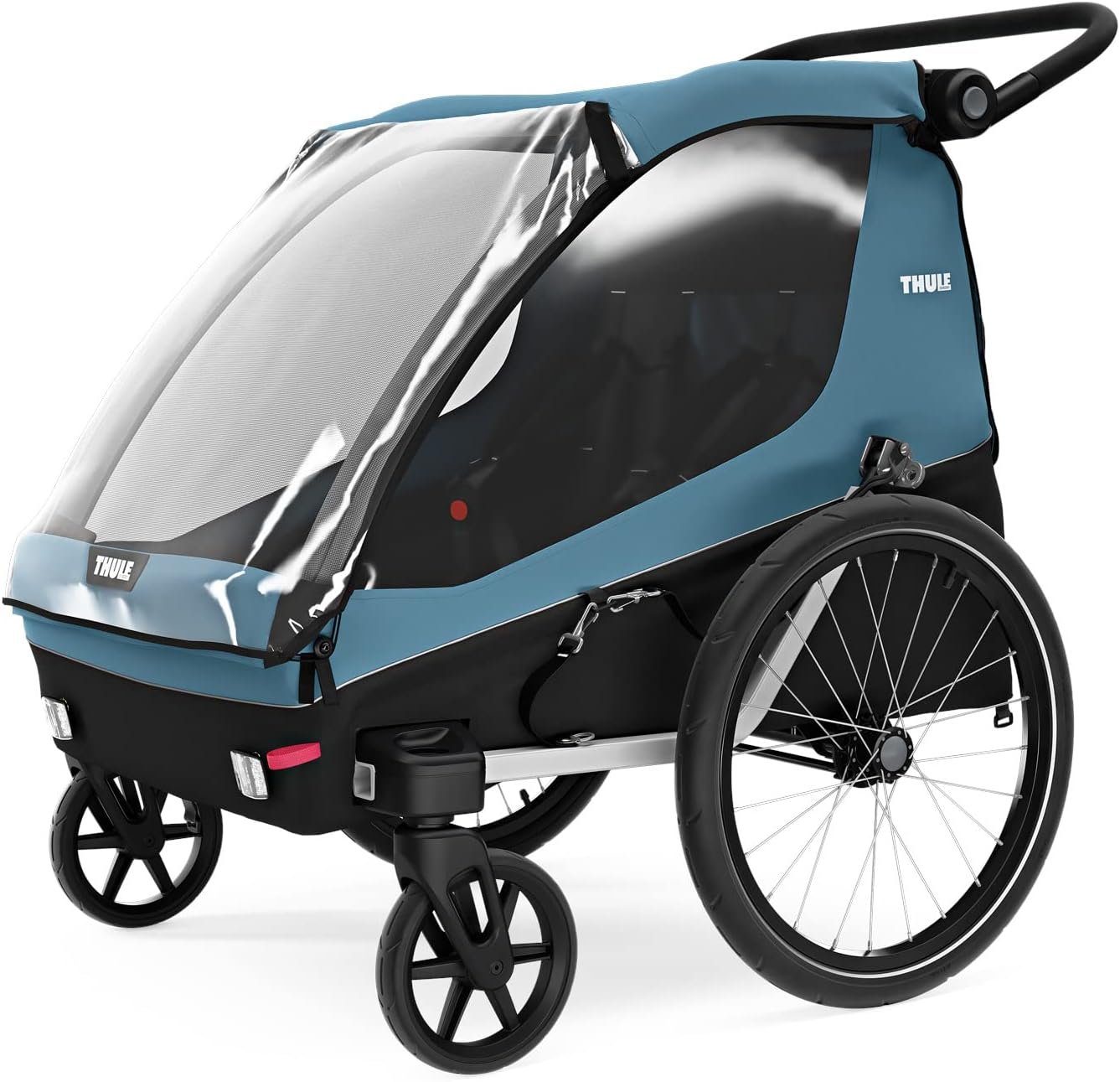 Thule Courier Remolque de bicicleta para perro y 2 niños, Aegean Blue, talla única