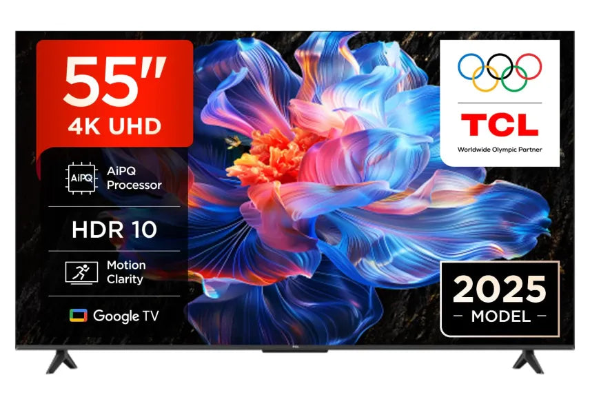 TCL 55V6C Smart TV 55″ Direct LED 4K HDR con Google TV – Dolby Audio, Motion Clarity, compatible con Google Assistant y Alexa