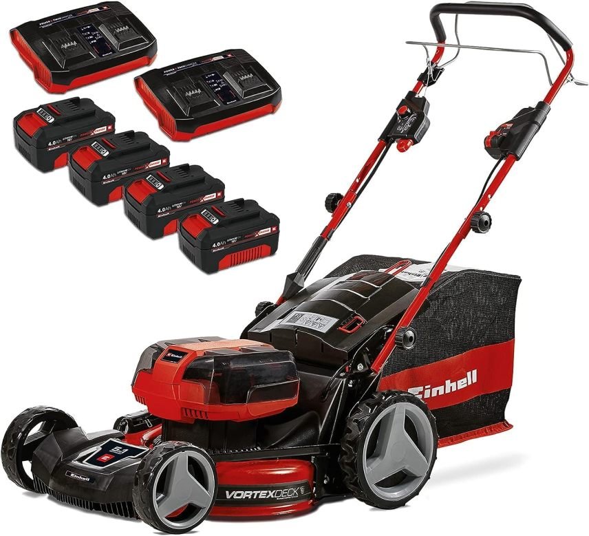 Einhell GE-CM 36/47 S HW Li Kit Power X-Change Cortacésped inalámbrico 36 V – Anchura 47 cm, hasta 700 m², motor sin escobillas, autopropulsado,…