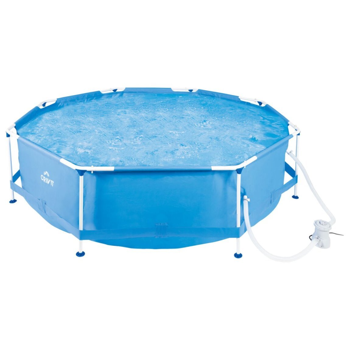 CRIVIT Piscina tubular Ø 300 × H 76 cm con bomba de filtro – Artículo de segunda selección, como nueva