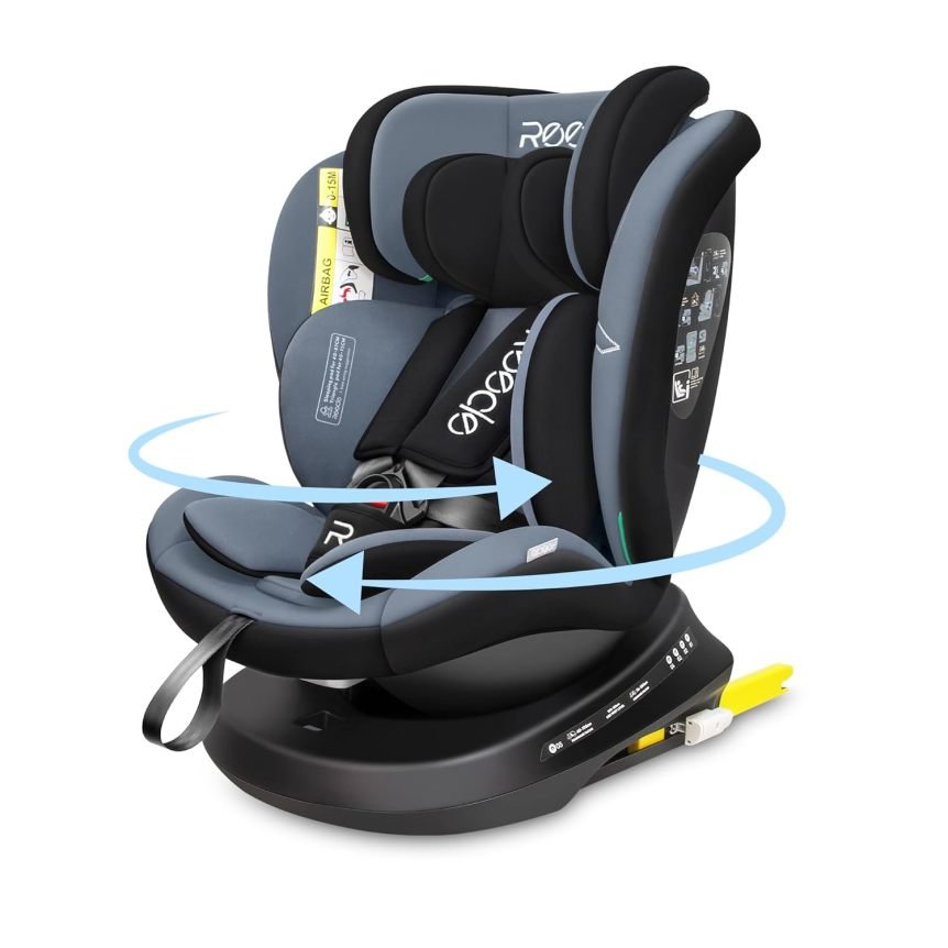 Reecle Silla de coche i-Size giratoria 360° – 40–150 cm