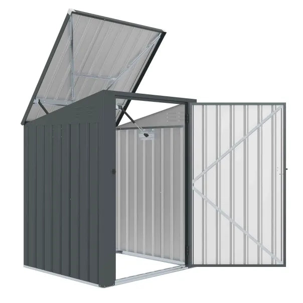Fornorth Cobertizo para cubos de basura 98 × 101 × 131 cm, gris oscuro