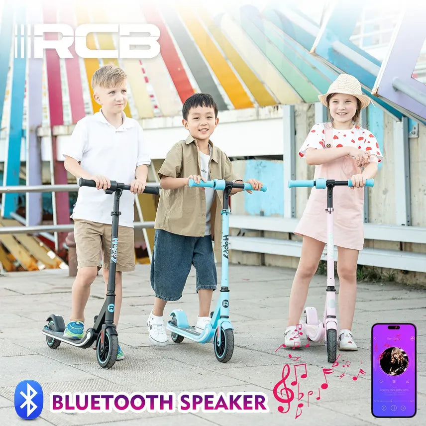 RCB R11 Kid Patinete eléctrico ligero infantil con logotipo RCB – Rosa
