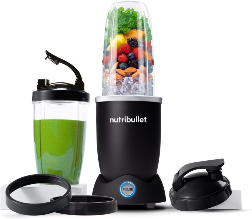 Nutribullet Pro 1200 Batidora multifunción – 1200 W, batidora/picadora/smoothies, vasos 700 y 900 ml, negro, NB120MB
