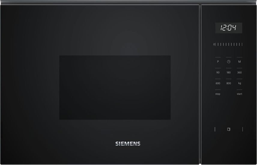 Siemens BF525LMB1 iQ500 Microondas empotrable 59 × 38 cm – 800 W, 20 L, plato 25,5 cm, touchControl, asistencia de limpieza hidrolítica, 7…