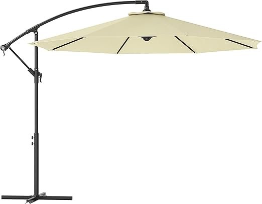 Outsunny Media sombrilla con manivela y ventilación