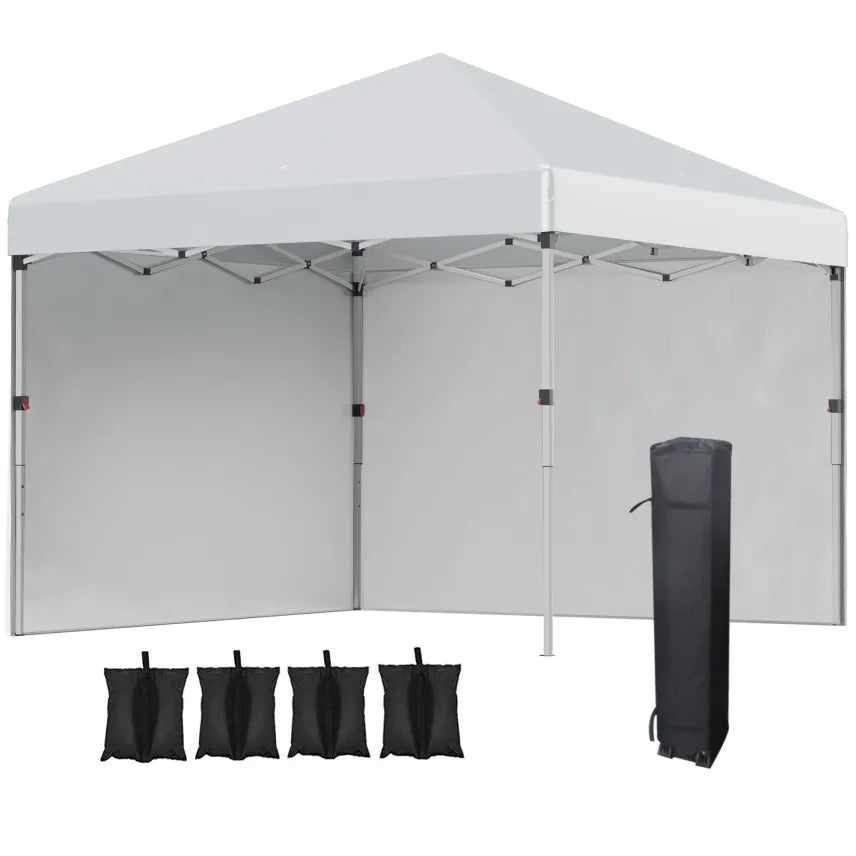 Outsunny Carpa plegable regulable en altura UV30+ con paredes laterales