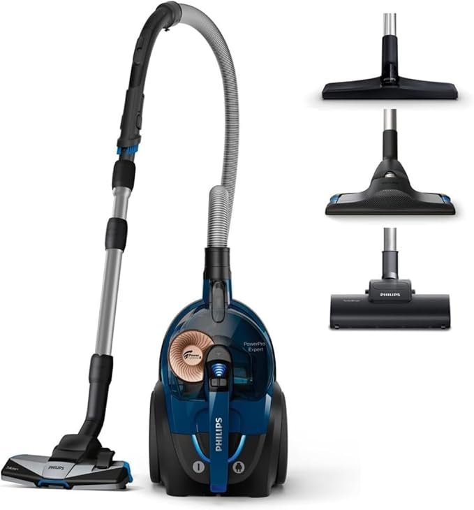Philips PowerPro Compact Aspirador de trineo sin bolsa – Compacto y potente, azul/negro