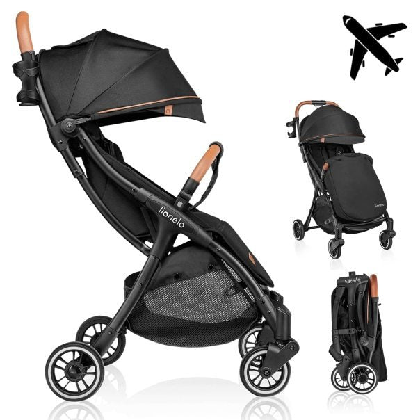LIONELO Julie One Cochecito hasta 22 kg, respaldo y reposapiés ajustables, mosquitera, saco cubrepiernas, portavasos y bolsa de transporte, plegable