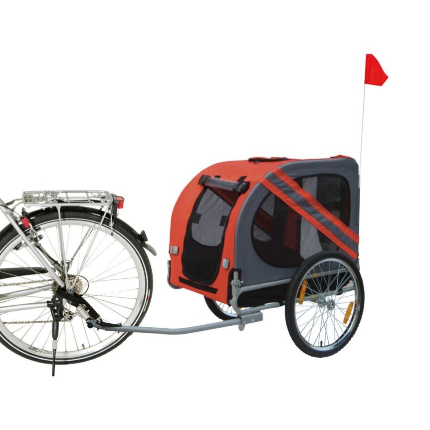 Karlie Remolque para bicicleta Doggy Liner Economy hasta 40 kg, rojo/gris – Artículo de segunda selección, muy buen estado