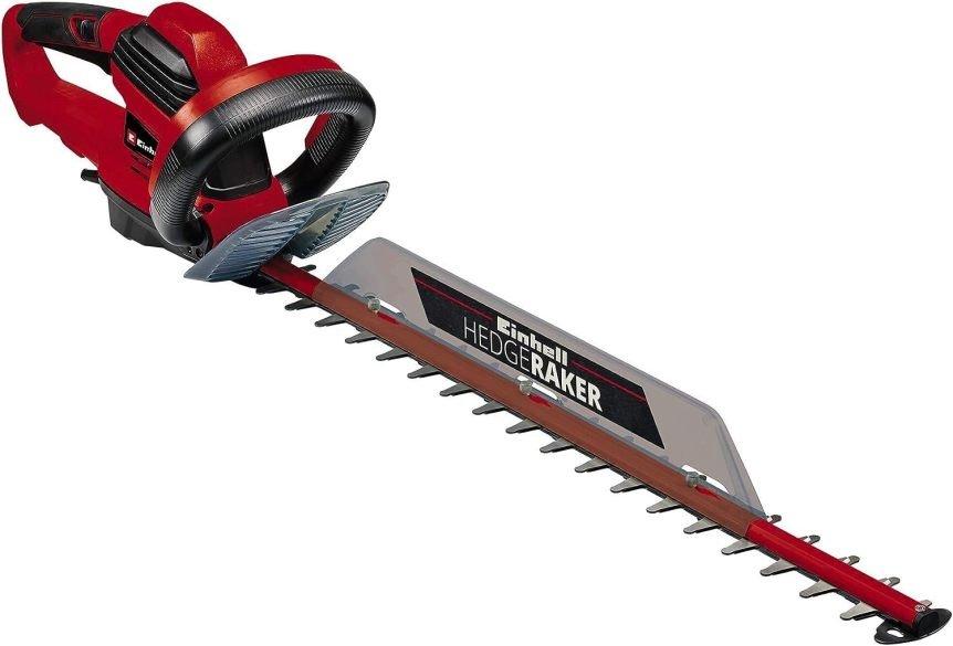 Einhell GE-EH 7067 Cortasetos eléctrico – 700 W, cuchilla de acero cortada y diamantada, engranajes metálicos, protección contra impactos, funda…