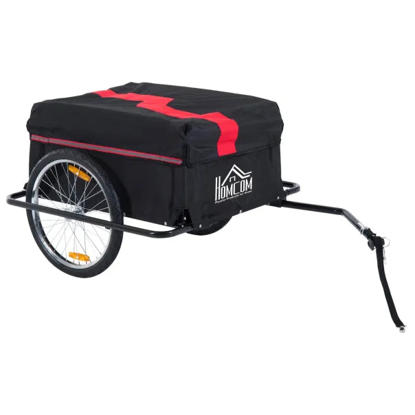 HOMCOM Remolque de bicicleta de carga plegable con gran caja de transporte