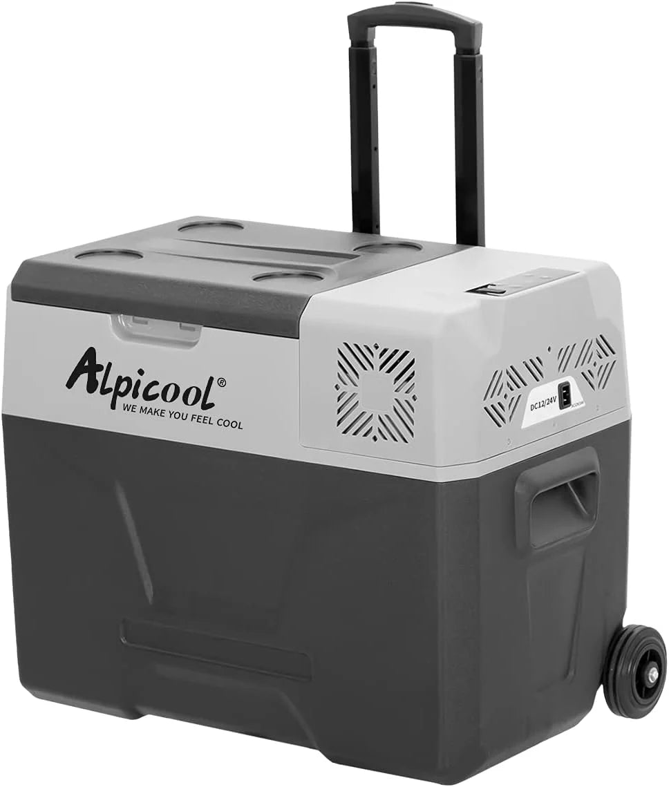 Alpicool CF55 Nevera eléctrica 55 L 12 V – Mini frigorífico/congelador portátil, de -20 a 20 °C, USB, coche, camping, camión, barco y red eléctrica