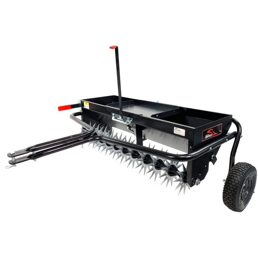 Brinly AS2-40BH-P Combinación aireador + esparcidor / escarificador, negro mate