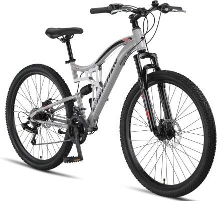 Chillaxx Bike Falcon Premium BTT 24/26/27,5/29″ – Frenos de disco, 21 velocidades, doble suspensión, para adolescentes y adultos