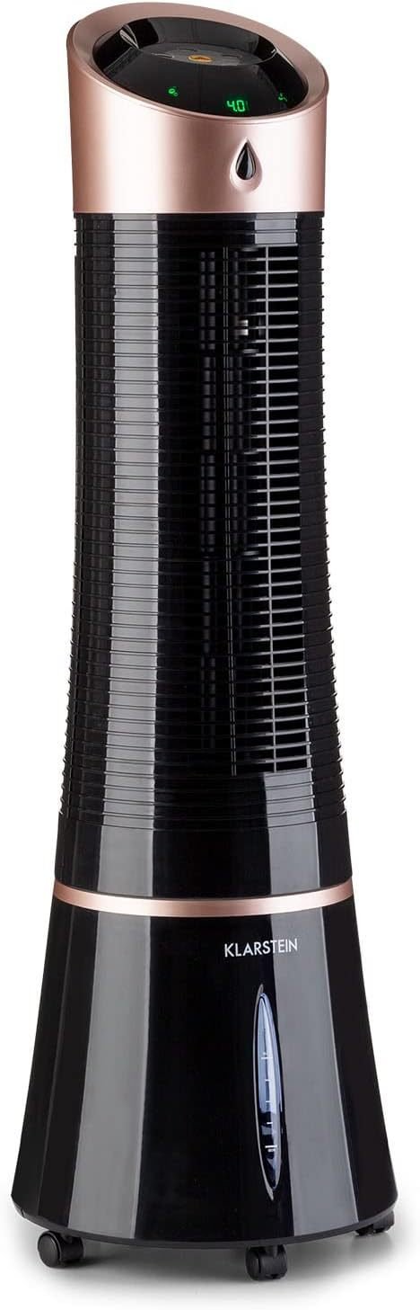 Klarstein Enfriador de aire inteligente 4 en 1 – Ventilador, humidificador e ionización, depósito 6 L, oscilación, 30 W, 210 m³/h, temporizador,…