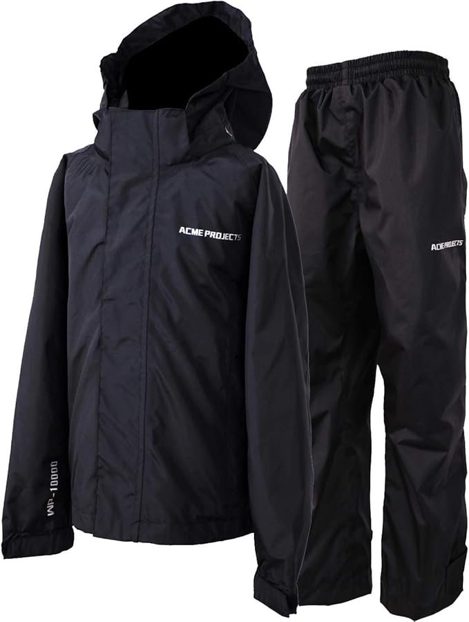 Acme Projects Conjunto de lluvia 2 piezas – Chaqueta y pantalón 100 % impermeables y transpirables, 10.000 mm / 3000 g, costuras selladas,…