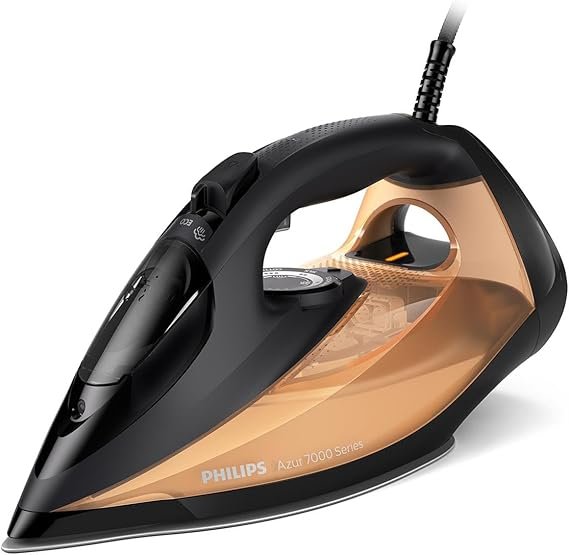 Philips Azur Serie 7000 Plancha de vapor DST7040/80 – 2800 W, vapor continuo 50 g/min, golpe de vapor 250 g, suela SteamGlide Elite, vapor…