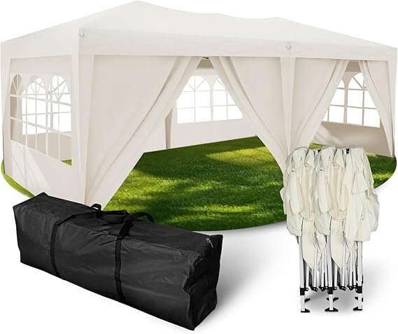 Kronenburg Cenador plegable – Carpa de jardín/recepción 100 % impermeable, 3 × 3 m o 3 × 6 m, UV UPF 50+, con paredes, varios colores