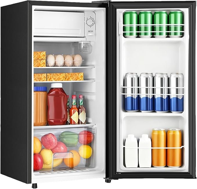 HAILANG Mini frigorífico 88 L con compartimento congelador – 5 niveles de temperatura, una puerta