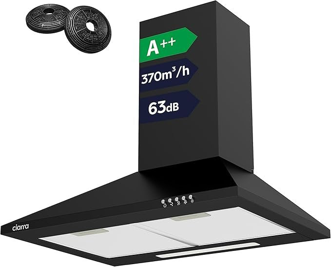 CIARRA Campana de pared 60 cm – Clase energética A++, potente, para montaje mural