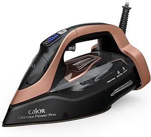 Calor Ultimate Power Pro Plancha de vapor FV9E50C0 – 3200 W, vapor continuo 85 g/min, golpe de vapor 300 g, alto rendimiento