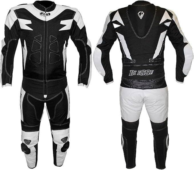 BI ESSE Traje de moto para hombre 2 piezas – Cuero y textil, chaqueta y pantalón separables, regulable y transpirable, touring/racing