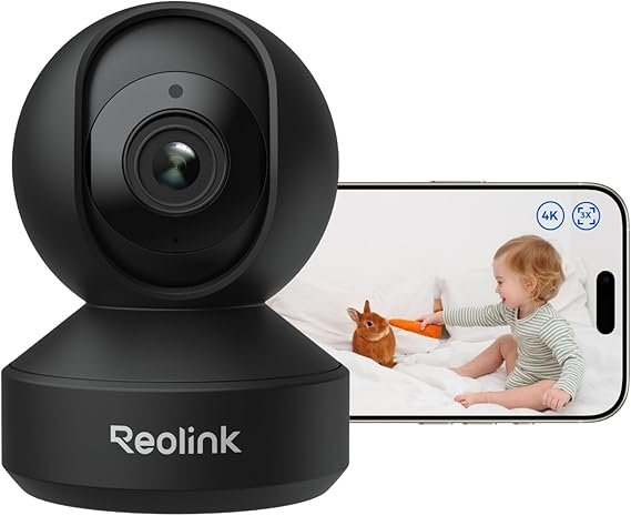 Reolink E1 Zoom Cámara de vigilancia interior 4K PTZ Wi-Fi – Zoom óptico 3×, Wi-Fi 6 2,4/5 GHz, detección inteligente, bebés/mascotas, negra