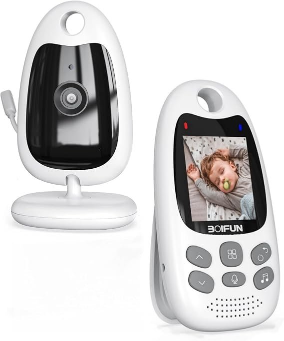 Boifun Vigilabebés con vídeo y cámara – Pantalla 2 pulgadas 720p sin Wi-Fi, visión nocturna, audio bidireccional, VOX, detección de…