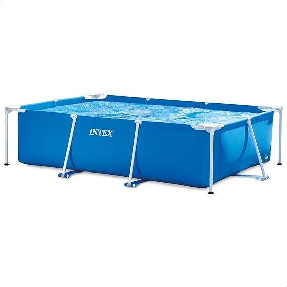 Intex Metal Frame Junior Piscina tubular rectangular 2,60 × 1,60 × 0,65 m – Elevada para niños y jardín
