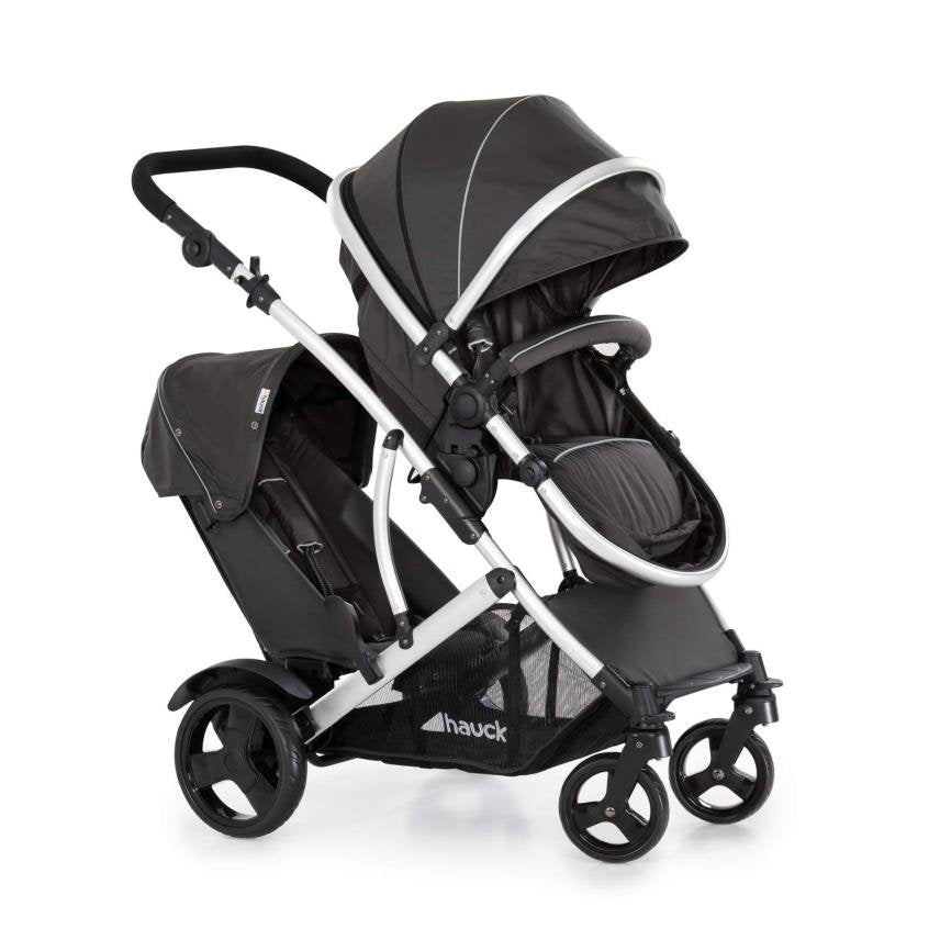 Hauck Duett 2 Cochecito doble con cubierta para lluvia – Hasta 15 kg por niño, asiento principal convertible en capazo desde el nacimiento,…