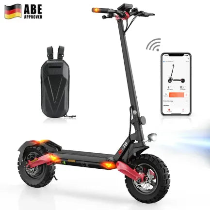 T8 Patinete eléctrico todoterreno homologado para carretera – Motor 1200 W, autonomía 100 km (ABE, eKFV)