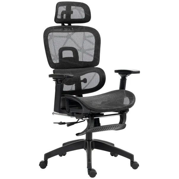 HOMCOM Silla de oficina ergonómica regulable con función reclinable