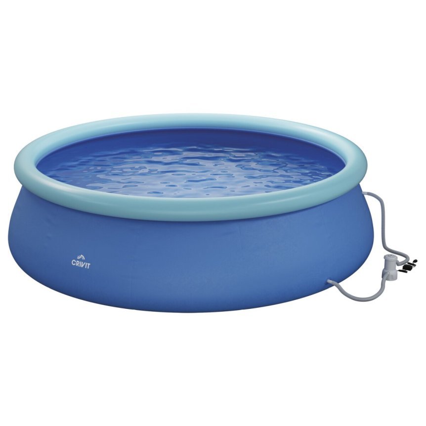 CRIVIT Piscina Quick-Up Ø 300 × H 76 cm con bomba de filtrado – Artículo de segunda selección, como nueva
